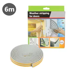 GENERICO - Burlete Adhesivo Para Puertas y Ventanas Color Blanco 6m