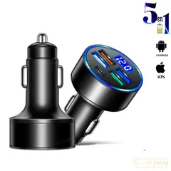 GENERICO - Cargador USB Auto 5 Puertos Carga Ultra rápida