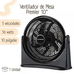 MASTER - Ventilador Premier de Mesa de 10”- Negro