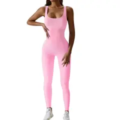 GENERICO - Enterizo Deportivo Mujer sin mangas acanalado