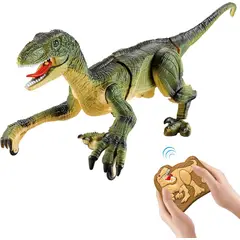 GENERICO - Dinosaurio Velociraptor a Control Remoto con Luz Sonido y Humo