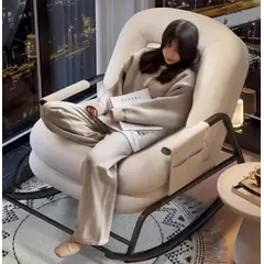 GENERICO - SILLA SILLÓN MECEDORA SOFÁ RECLINABLE PLEGABLE SALA TERRAZA JARDÍN ARENA