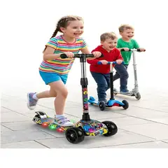 GENERICO - Scooter Grafity - Patineta Con Luz Led Para Niños Y Niñas Celeste