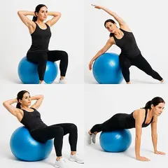 GENERICO - Pelota de Pilates Yoga 65cm Profesional Color Variado + Inflador + Guantes Gym