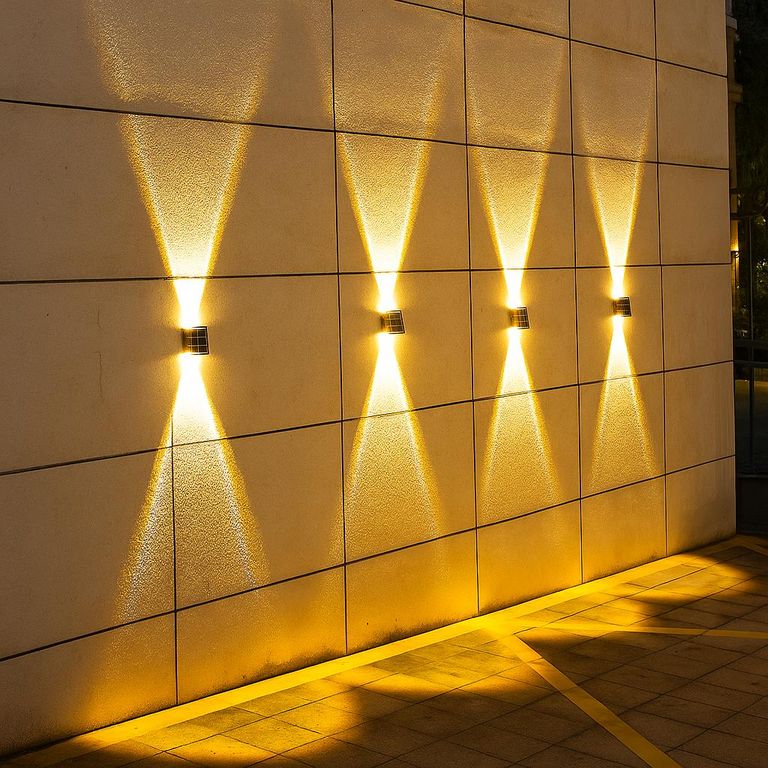 Lámpara solar de pared con proyección doble - Luz cálida 3000 K