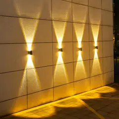 GENERICO - Lámpara solar de pared con proyección doble - Luz cálida 3000 K