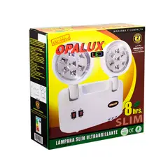 OPALUX - Luz de Emergencia 8 Horas – 14 LED, Batería Duradera, 2 Faros Direccionables