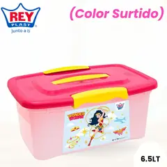 REY PLAST - Caja Ultraforte 6.5 L Wb Mujer Maravilla (Color Surtido).