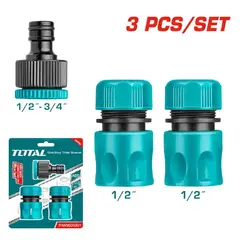 TOTAL TOOLS - Juego De Conectores Rápidos De Manguera 1/2 3pzs Total - THWS030301