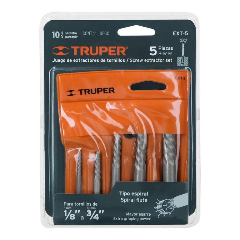 Juego Con 5 Extractores De Pernos Rotos Truper - 14512