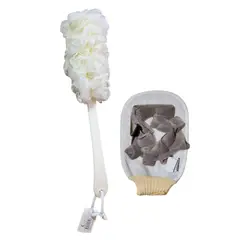 GENERICO - ESPONJA PARA BAÑO Y GUANTE - Crema