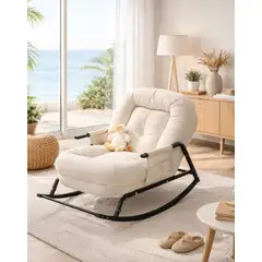 GENERICO - SILLA MECEDORA SOFÁ RECLINABLE SILLÓN PLEGABLE TERRAZA JARDÍN SALA PREMIUM ARENA