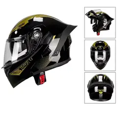 GENERICO - CASCO MOTO CERTIFICADO ECER DOT DOBLE VISOR NEGRO