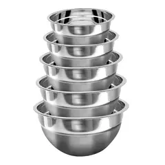 PENTHA - Bowls de Acero Inoxidable Resistentes x5 Cocina Diaria