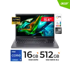 ACER - LAPTOP ASPIRE 5 i9-13900H / 15.6" FHD IPS / 16GB DDR5 / 512GB SSD / Freedos