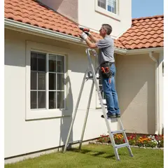 GENERICO - Escalera Plegable Aluminio 6 Peldaños Antideslizante Multifuncional