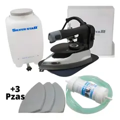 SILVER STAR - Plancha Industrial Pesada Es-300L - Super Kit con 3 Zapatas mas 1 Filtro de agua
