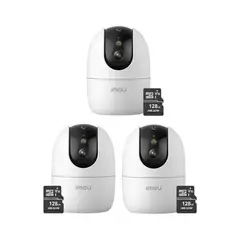 IMOU - Kit 3 Cámara seguridad WiFi Ranger 2 Pro 3K 5MP + Micro SD 128GB S2EN-5R1S para interiores - IMOU