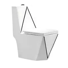 FRATELLI - INODORO ONE PIECE MINIMALISTA MARMOLEADO BLANCO CON NEGRO 8276