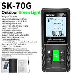 GENERICO - Wincha Laser Verde Digital Distanciómetro De 70 metros