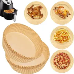 GENERICO - Papel Redondo Desechable para Airfryer – 50 Unidades