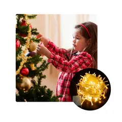 GENERICO - Luces lineales 400 leds cable trasparente de 25 mts color amarillo