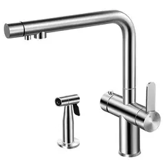 HILIVING - Grifería Multifuncional De Lujo con Dispensador de Agua Filtrada y Pistola Rociadora - Acero Inox