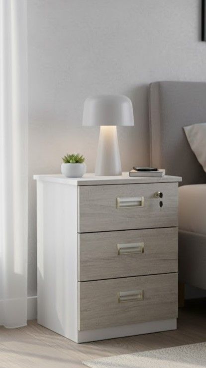 VELADOR MELAMINE GRIS CLARO 3 CAJONES