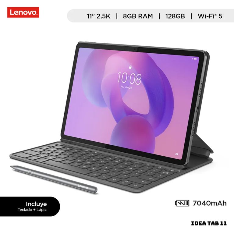 TABLET LENOVO IDEA TAB 11 WIFI 8GB RAM 128GB ROM - GRIS + TECLADO + LAPIZ