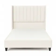 GENERICO - Cama Tapizada Confort Lineal Ivory 2 Plazas