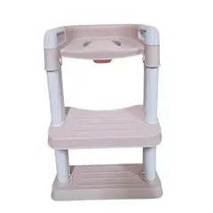 GENERICO - REDUCTOR DE INODORO CON ESCALERA ENTRENAMIENTO ROSADO