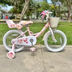 JOY STAR - Bicicleta para Niña con rueditas Unicornio Aro 16  Rosada