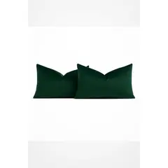 ZALMOHADAS - Set de 2 Cojines Verde Esmeralda ZALMOHADAS – 50x30 cm
