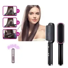 GENERICO - Máquina Cepillo Peine Alisador Para Cabello Raff  + Regalo Atomizador de Perfume