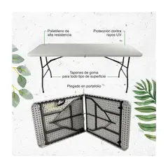 GENERICO - Mesa Plegable Tipo Maleta 180 cm