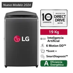 LG - Lavadora 19 Kg Carga Superior Con Ai Dd Negro Wt19bv6t