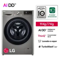 LG - Lavaseca 11kg Lavado Y 7kg Secado Ai Dd Thinq Wd11pvc3s6 Color Plateado