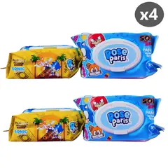 GENERICO - Pack x4 Paquetes De Toalla paño Húmeda servilleta por 100 und cada uno