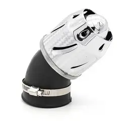 GENERICO - Filtro Universal Tubo De Manguera De Aire para Motocicleta Alto Flujo Silver