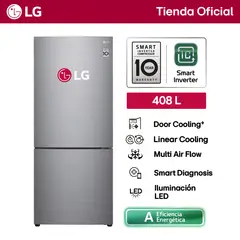 LG - Refrigeradora LG Bottom Freezer Gb41bpp No Frost 408l Plata Color Plateado