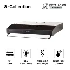 SCOLLECTION - Campana Slim Black Touch Free 60 Cm