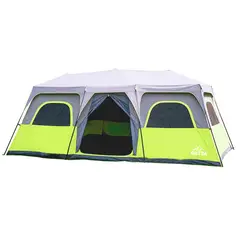 ATLETIS - Carpa Instantánea QuickCamp 12P Impermeable 3000mm - 2 Habitaciones