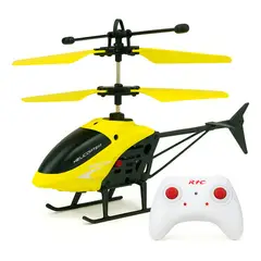GENERICO - Helicóptero a control remoto recargable con sensor de movimiento para niños - Amarillo