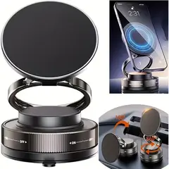 GENERICO - Soporte Magnético 360° 2025 para Celular con Ventosa Potente Auto Escritorio Vidrio