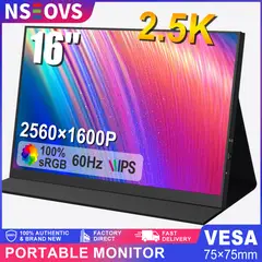 GENERICO - NSEOVS Monitor Portátil de 16" 2.5K 100% sRGB 2560×1600 Pantalla con Frecuencia Refrescar 60Hz