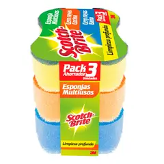 SCOTCH BRITE - Tripack Esponja De CR Cocina + 2En1 + CR Baño