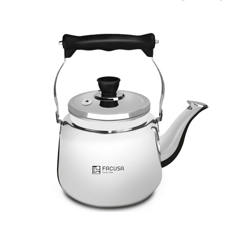 TETERA FACUSA TRADICION DE ACERO INOXIDABLE 4 LT CON SILBADOR