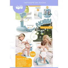BABY - Soporte de Ducha para Bebé Ajustable DELFIN CELESTE