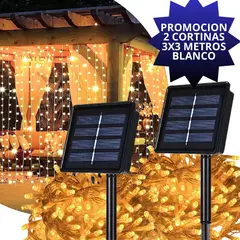 GENERICO - Luces Tipo Cortina LED 3 M Amarillo x 2 Promocion