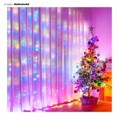 GENERICO - Luces Navideñas Multicolor Cortina LED de 3M